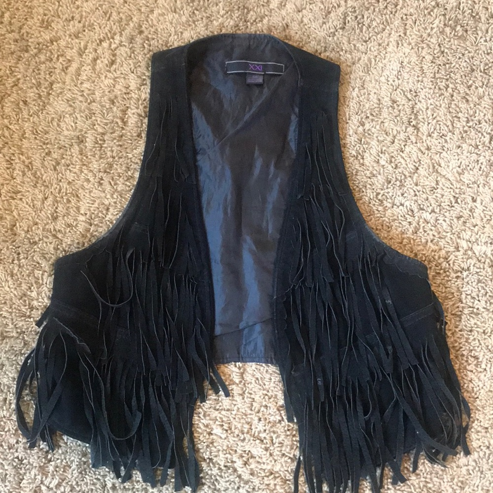Black Fringe Vest